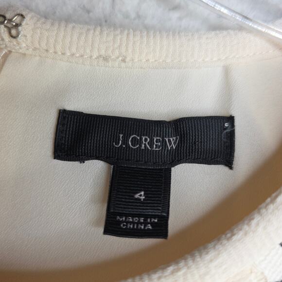 J. CREW sz4 WinterWhite w Lace Cap sleeve Dress. Classy. Weddings Events Careers - Picture 3 of 16